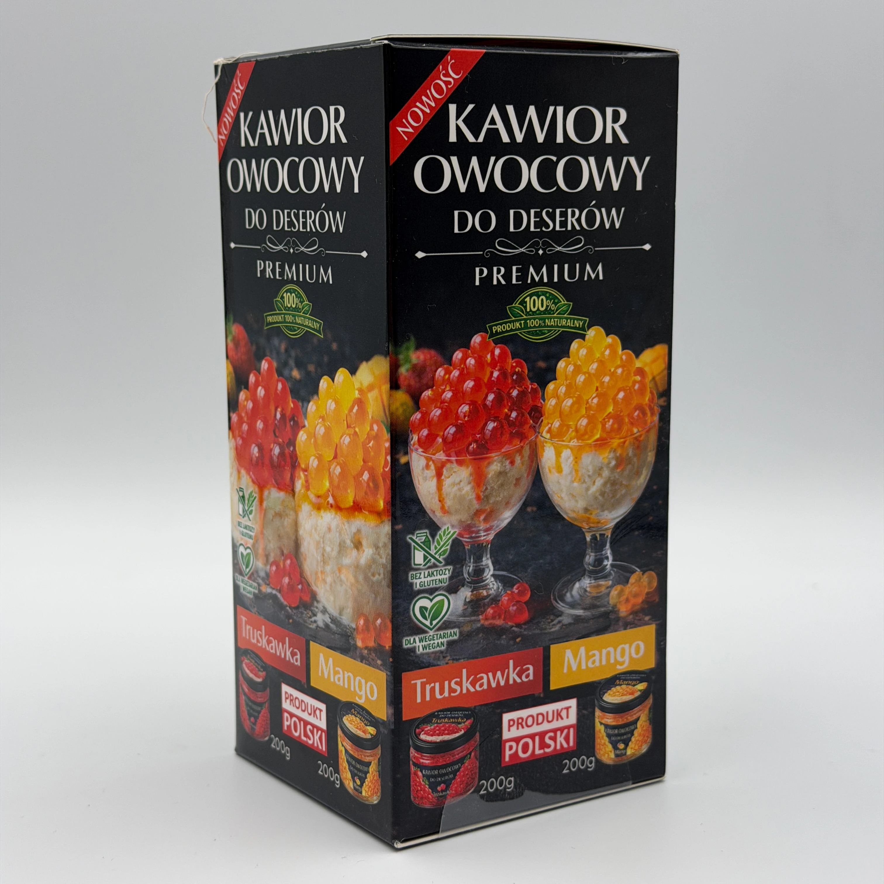 Kawior Owocowy Premium Truskawka Mango 2x200g do Deserów Drinków 1